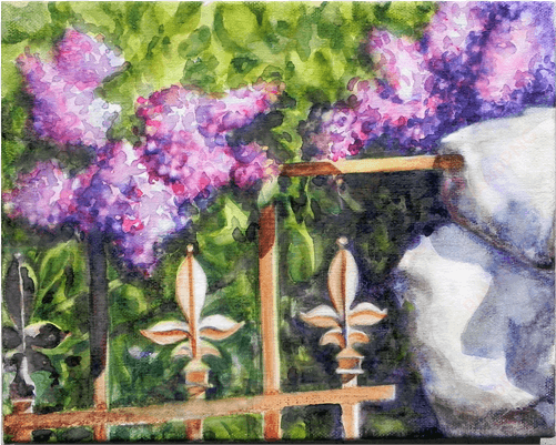 wrought iron and lilacs - wrought iron