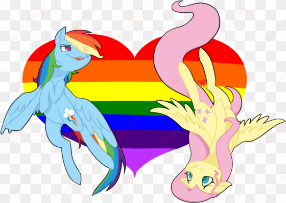 Xenovie, Duo, Female, Flutterdash, Fluttershy, Gay - Cartoon transparent png image