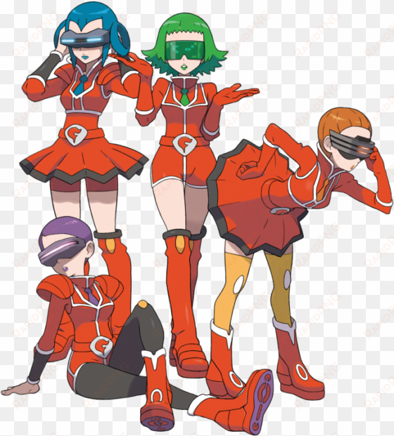 xy team flare scientists artwork - pokemon y team flare