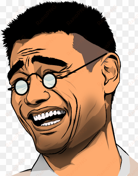 yao ming meme png - asian guy meme laughing black and white 2-piece dual