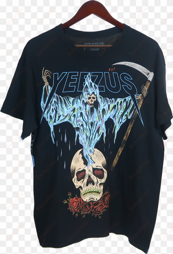yeezus tour blue splatter t-shirt - kanye west glow in the dark t shirt
