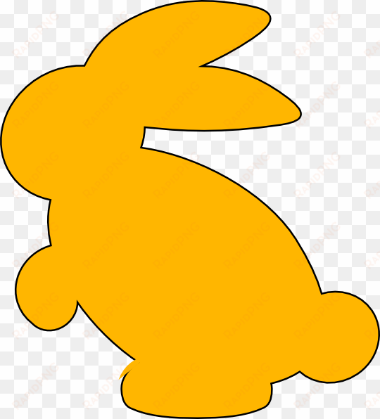 yellow bunny silhouette clip art - cute cartoon yellow rabbits