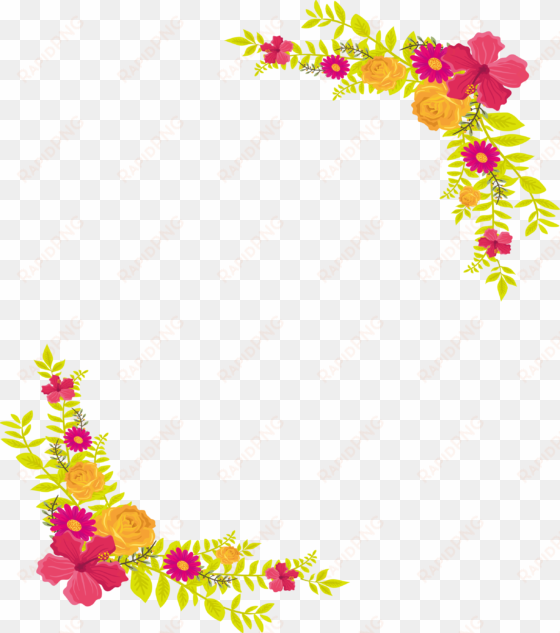 yellow flower border png - flower border png file