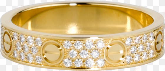 yellow gold wedding rings - alliance love diamants cartier