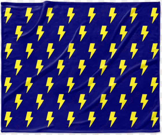 yellow lightning bolts on navy blanket