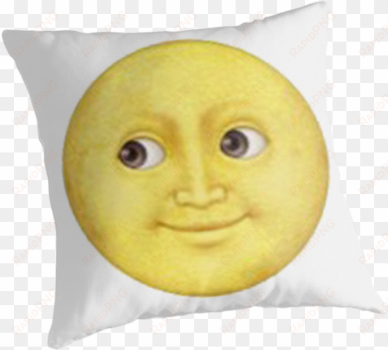 "yellow moon face emoji" throw pillows by dennisnewsome - emoji