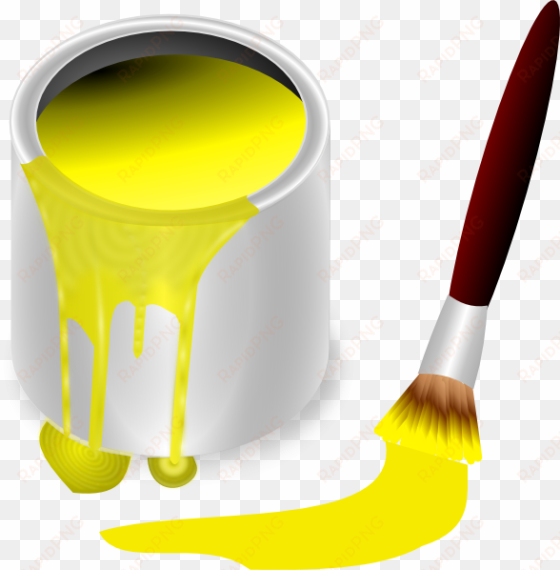 yellow paint with paint brush svg clip arts 588 x 598