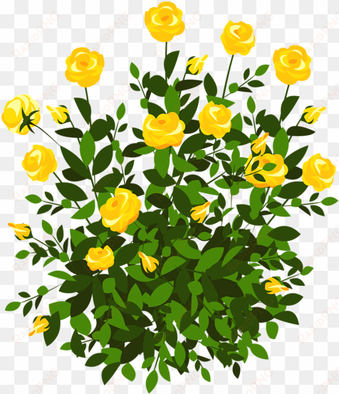 yellow rose bush png clipart picture clipart flowers - flower bushes clipart png