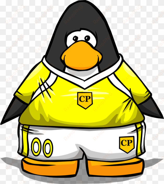 yellow soccer jersey pc - club penguin