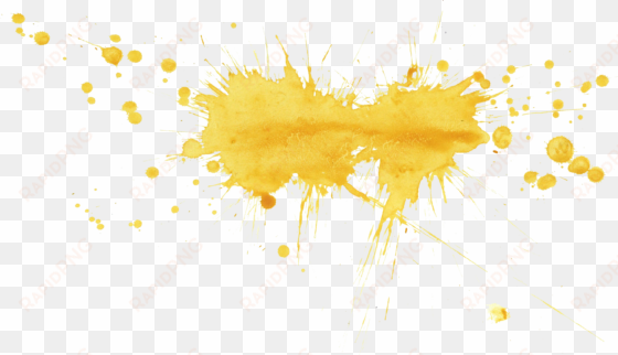 yellow watercolor transparent - yellow paint splash transparent background