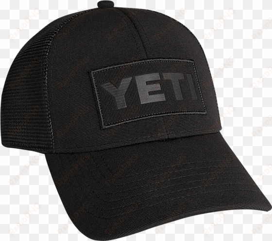 yeti black on patch trucker hat