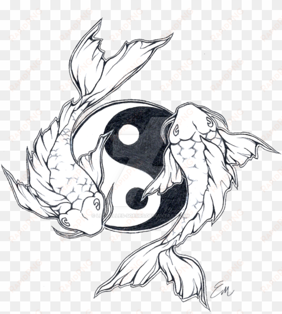 yin yang drawing design at getdrawings - yin yang koi fish tattoo designs