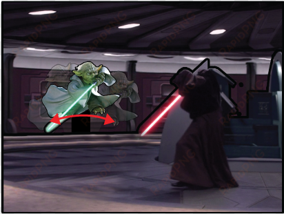 yoda lightsaber battle