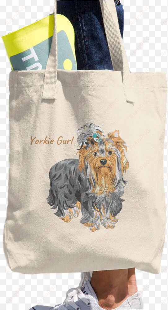Yorkie Gurl Cotton Tote Bag - Yorkshire Terrier Notebook Record Journal, Diary, Special transparent png image