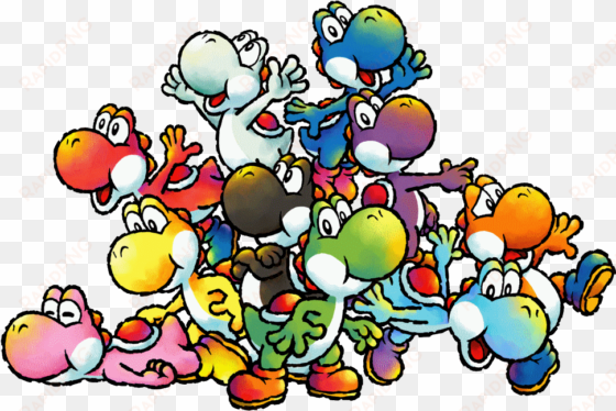 yoshi island png - yoshi's island all yoshis