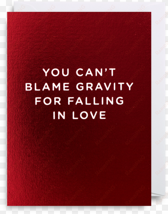 you can't blame gravity for falling in love mini card - book cover