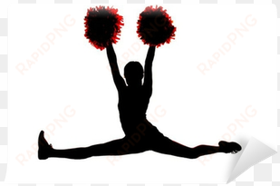 young girl cheerleader silhouette doing the splits - split