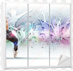 young man dancing hip hop with color lines wardrobe - dance