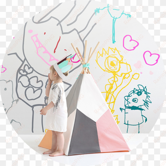 your kids drawing into wall decoration - wall decal