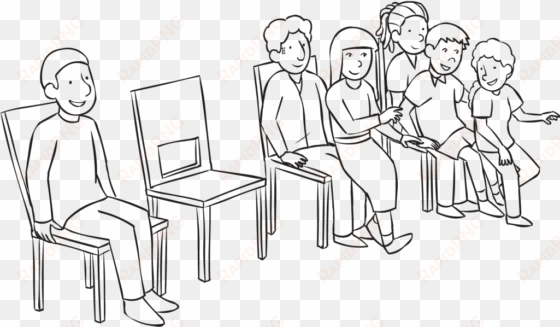 youth groups love to play all my neighbours to break - people sitting in chair drawing