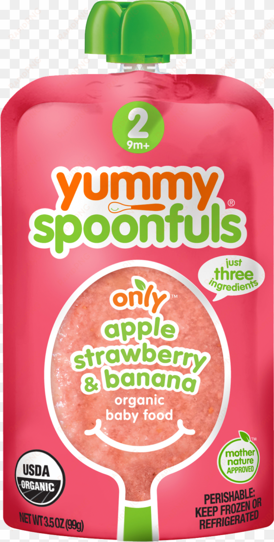 yummy spoonfuls only apple, strawberry and banana 100% - yummy spoonfuls stage 2 baby food, apple