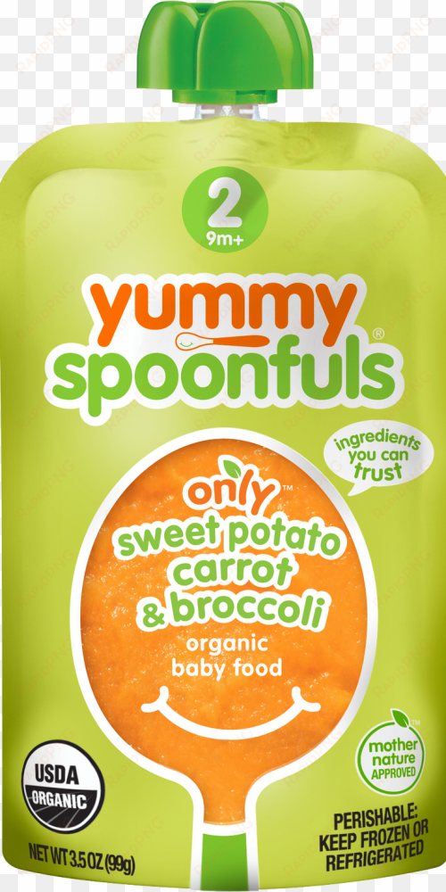 yummy spoonfuls only sweet potato, carrot and broccoli - yummy spoonfuls organic baby food, stage 2 (9m+), sweet