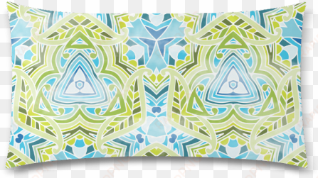 zandine 0408 green leaf blue watercolor pattern custom - cushion