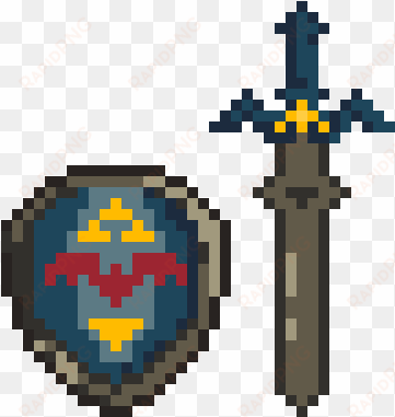 zelda master sword and shield - link's sword pixel art