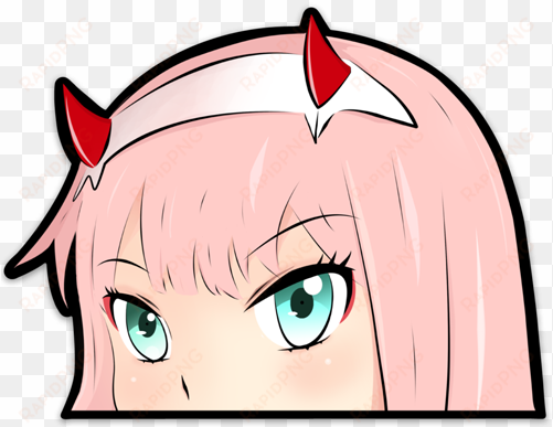 zero two peeker - zero two peeking sticker