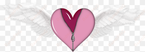 zipped heart with wings png picture - hearts png with wings