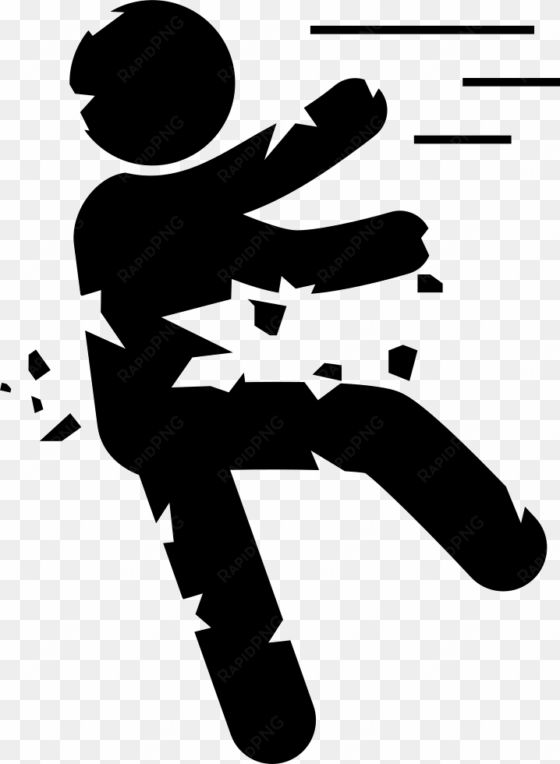 zombie cracking falling silhouette - falling person silhouette transparent
