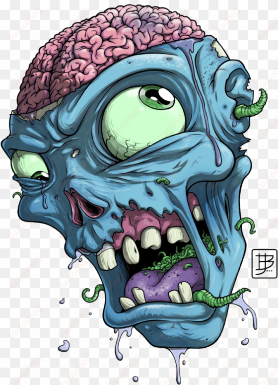 zombie head drawing