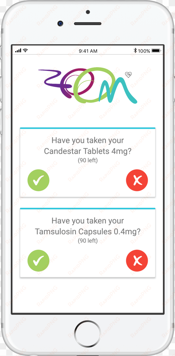 zoom health app - tela de login app